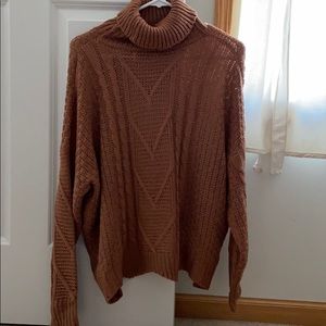 Brown long neck sweater